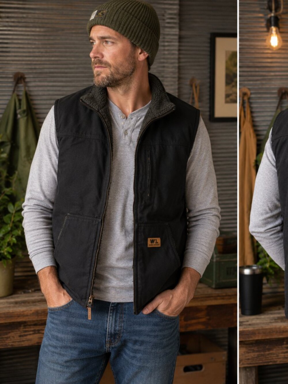 Wells Lamont Black Sherpa Lined Work Vest Men’s Size XL Heavy Duty Utility Vest